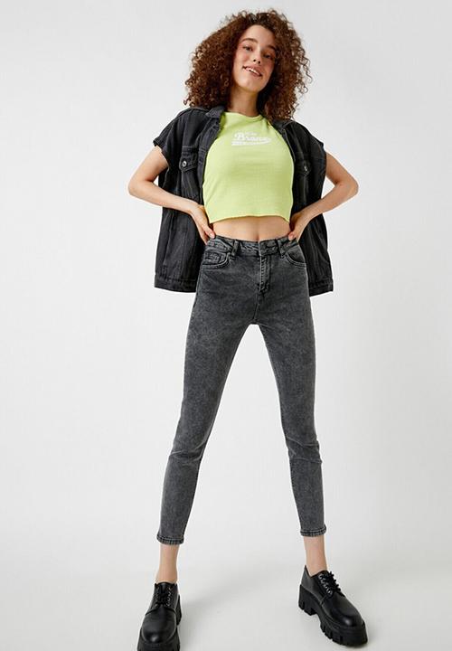 Koton - Carmen jeans cotton skinny high waist - grey
