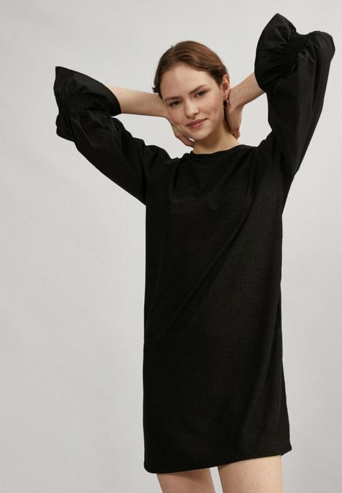 Koton - Crew neck long sleeve midi dress - black