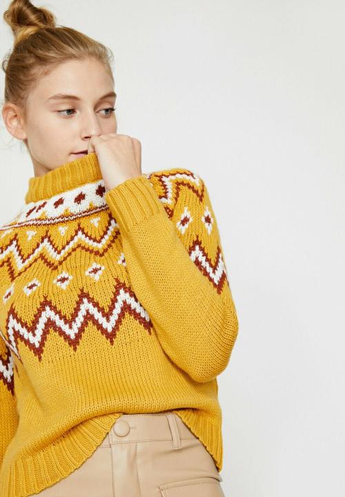 Koton - Crew neck long sleeve jumper - yellow