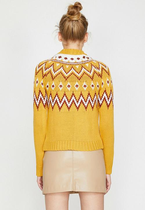 Koton - Crew neck long sleeve jumper - yellow