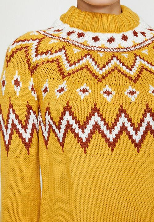 Koton - Crew neck long sleeve jumper - yellow