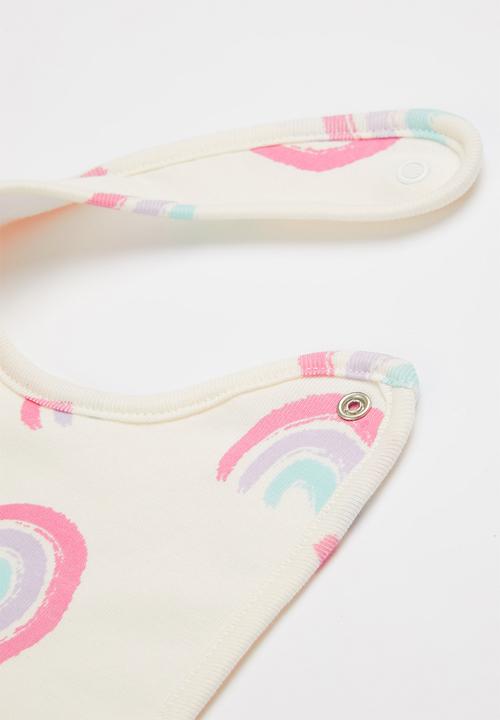 Pop Candy - Girls 3 pack bib set - ecru/pink