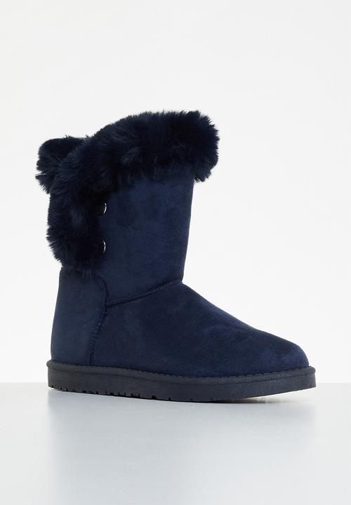 Jada - Faux shearling ankle boot - navy