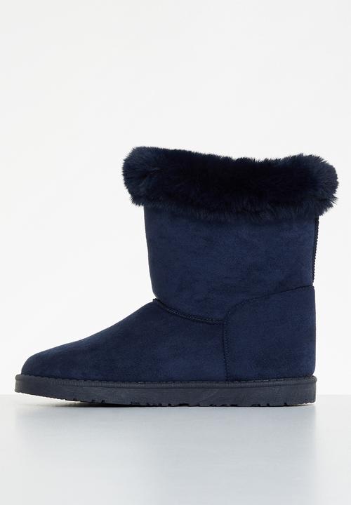 Jada - Faux shearling ankle boot - navy