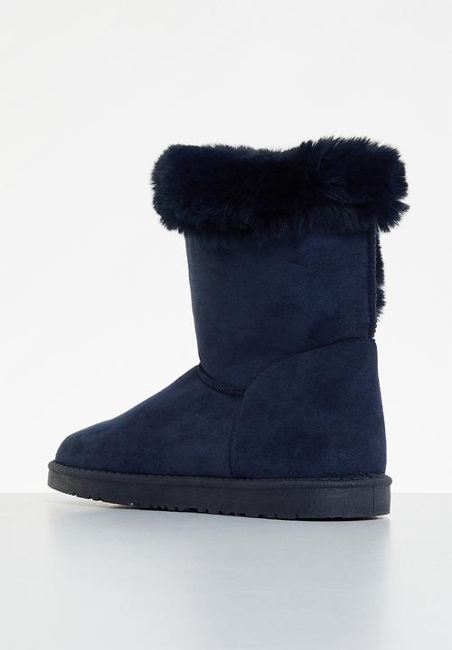 Jada - Faux shearling ankle boot - navy