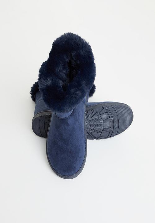 Jada - Faux shearling ankle boot - navy