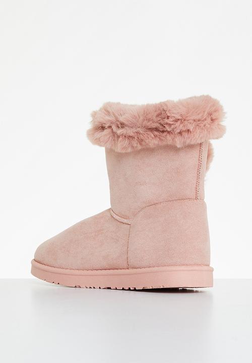Jada - Faux shearling ankle boot - blush