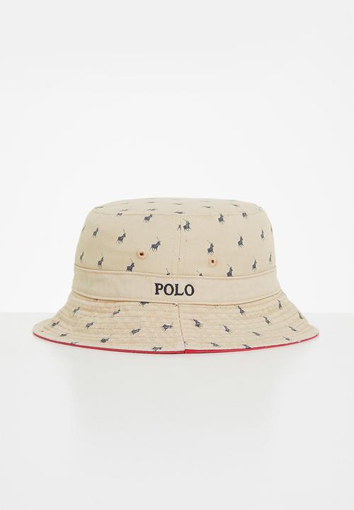POLO - Reversible monogram bucket - red & stone