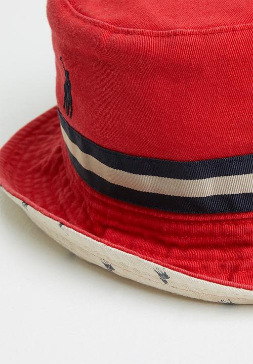 POLO - Reversible monogram bucket - red & stone
