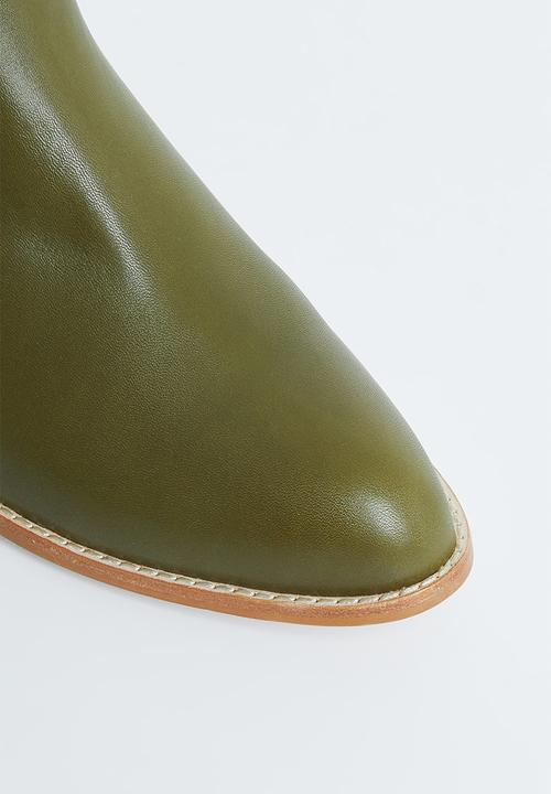 Julz - Leah leather chelsea boot - olive