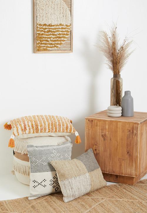 Sixth Floor - Willow tuft cushion cover - rust & cream