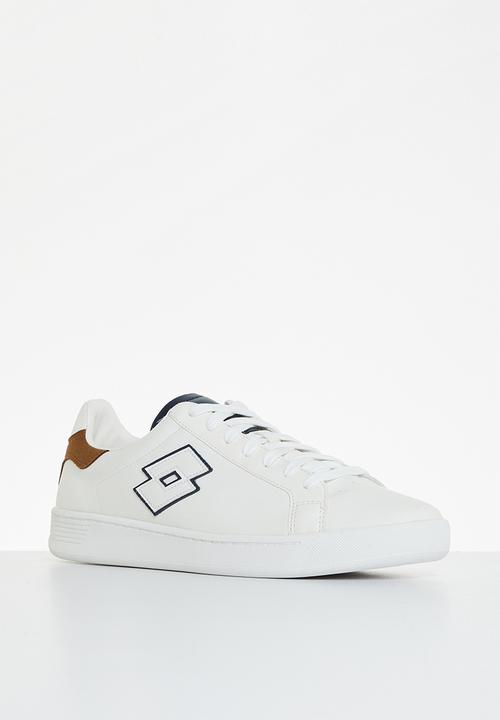 lotto - 1973 evo v - all white/dress blue/rubber brown