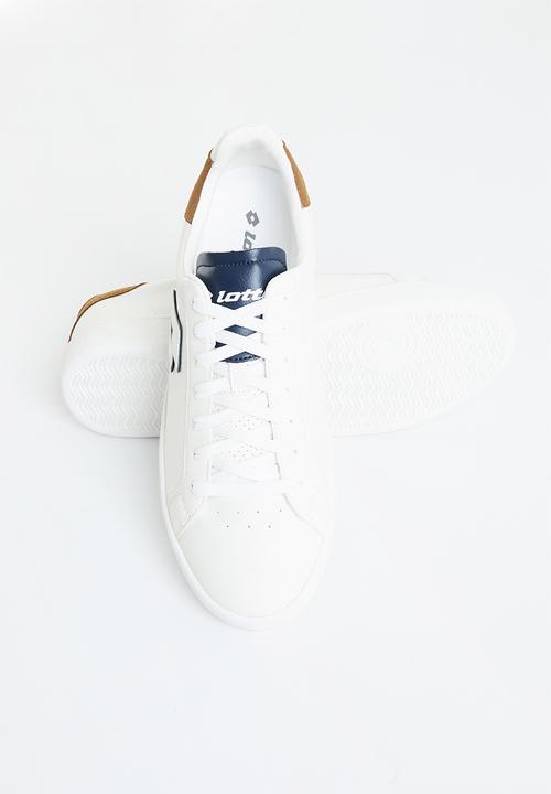 lotto - 1973 evo v - all white/dress blue/rubber brown