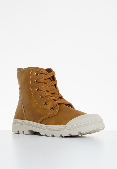 Tom Tom - Chunky lace-up ankle boot - tan