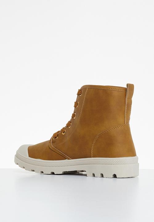 Tom Tom - Chunky lace-up ankle boot - tan