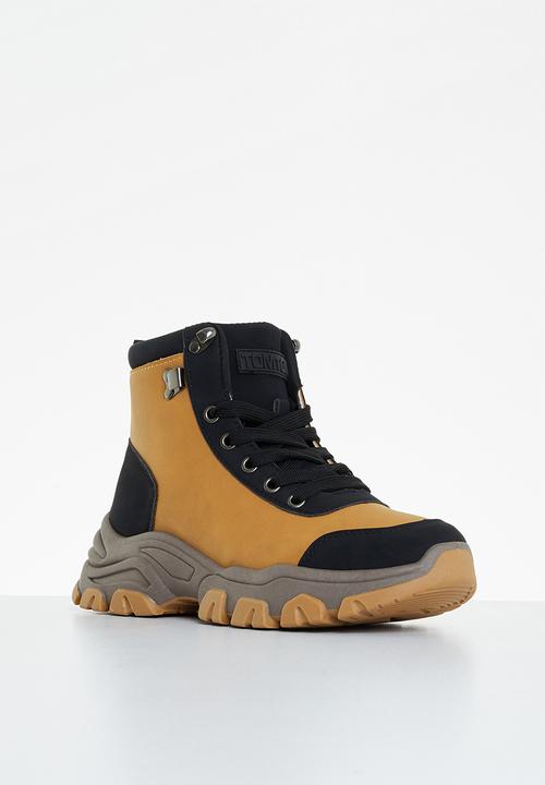 Tom Tom - Chunky lace-up hiking boot - black & tan
