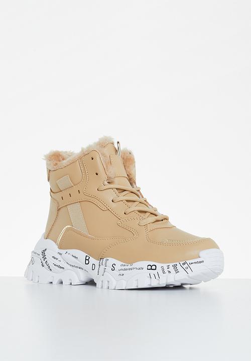 Tom Tom - Chunky printed sole hiking boot - beige