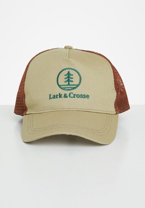 Lark & Crosse - Brad trucker cap - beige & rust 