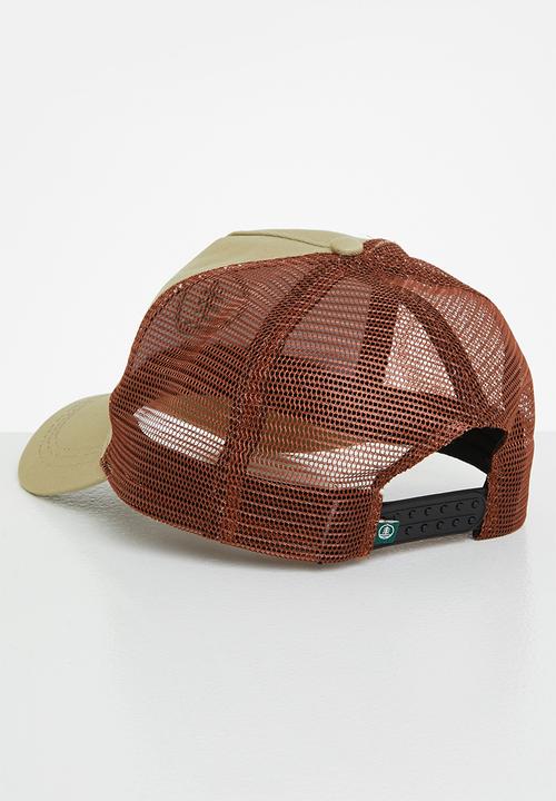 Lark & Crosse - Brad trucker cap - beige & rust 