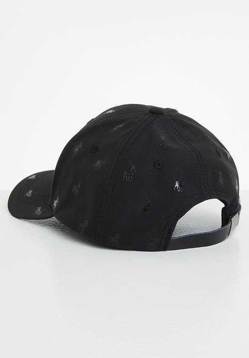 POLO - 6 panel monogram peak - black