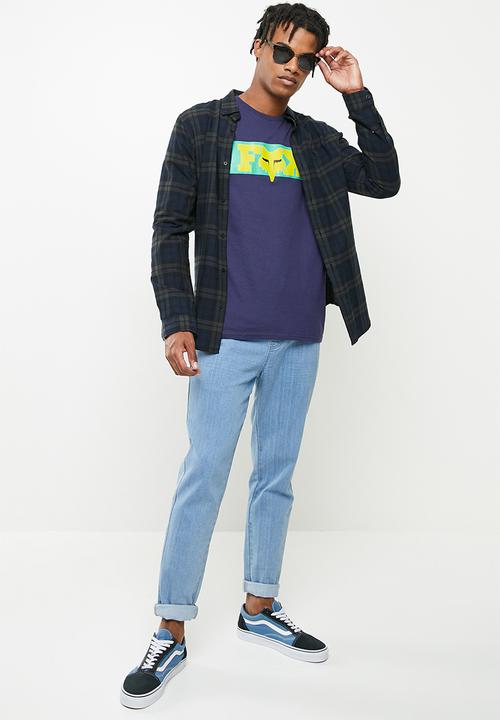 Fox - fox bar X  long sleeve tee- navy