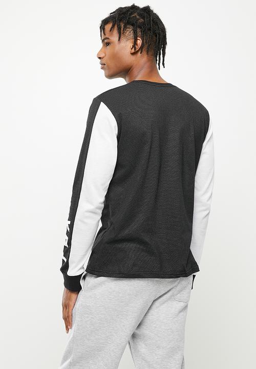 Fox - merz airline long sleeve tee - black & white