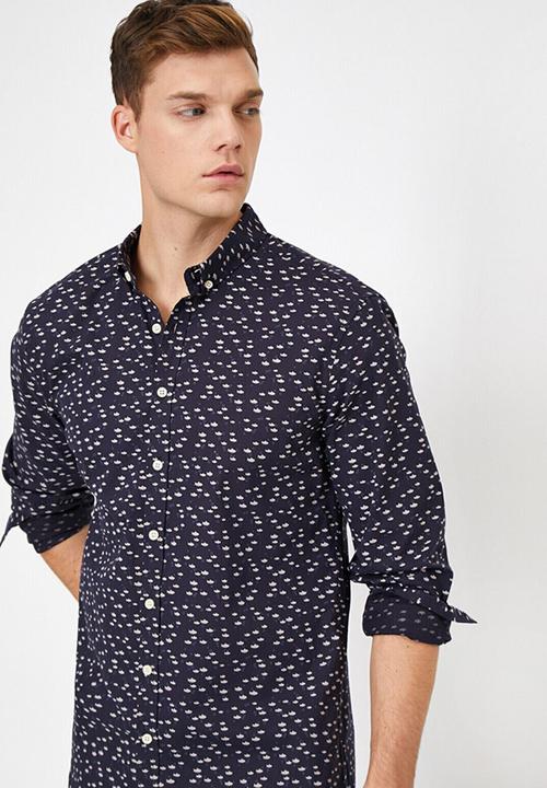Koton - James patterned long sleeve shirt - blue-figured