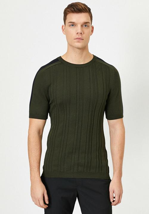 Koton - Carl short sleeve knit - khaki