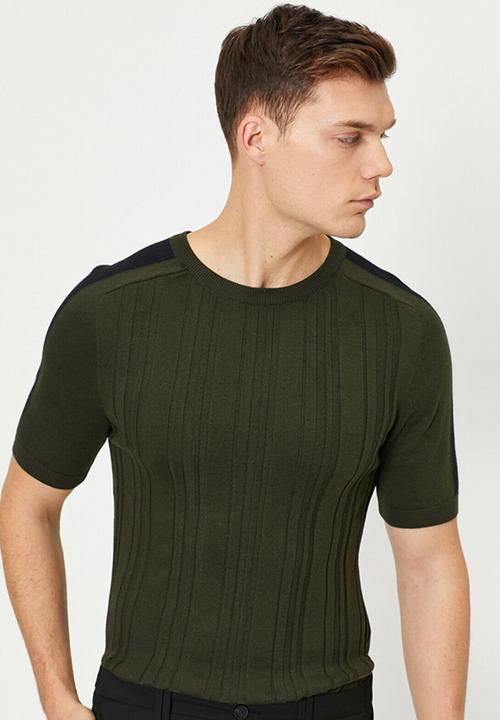 Koton - Carl short sleeve knit - khaki