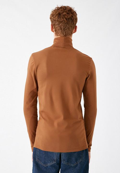 Koton - Kev roll neck long sleeve tee - brown