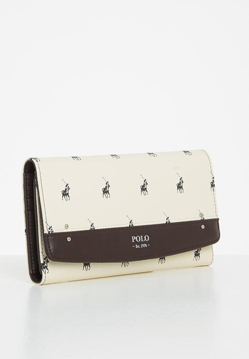 POLO - New classic slim trifold purse - cream