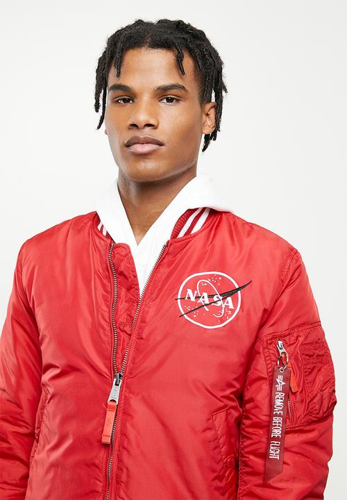 Alpha Industries - Nasa college jacket mens - red