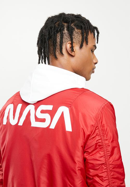 Alpha Industries - Nasa college jacket mens - red
