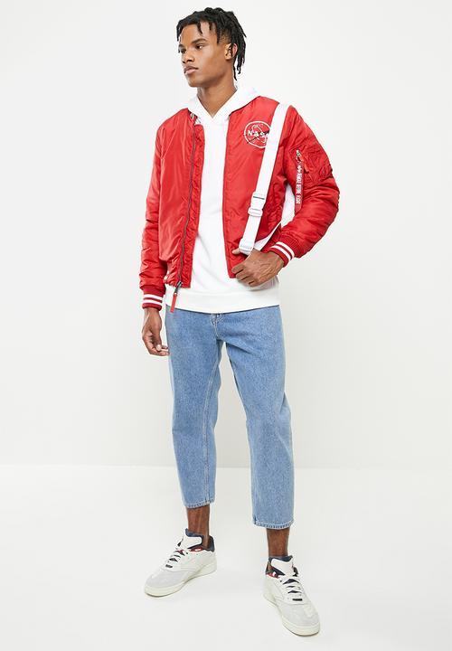 Alpha Industries - Nasa college jacket mens - red