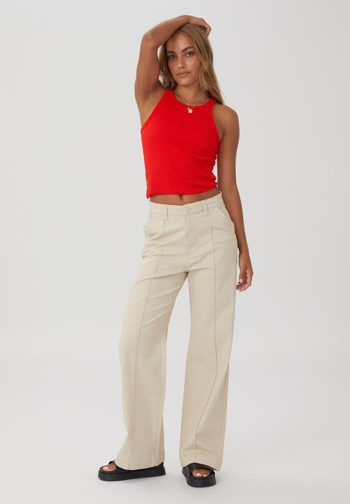 Cotton On - Carter wide leg pant - stone