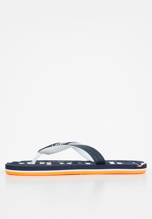 Superdry. - Classic scuba flip-flop - navy & orange