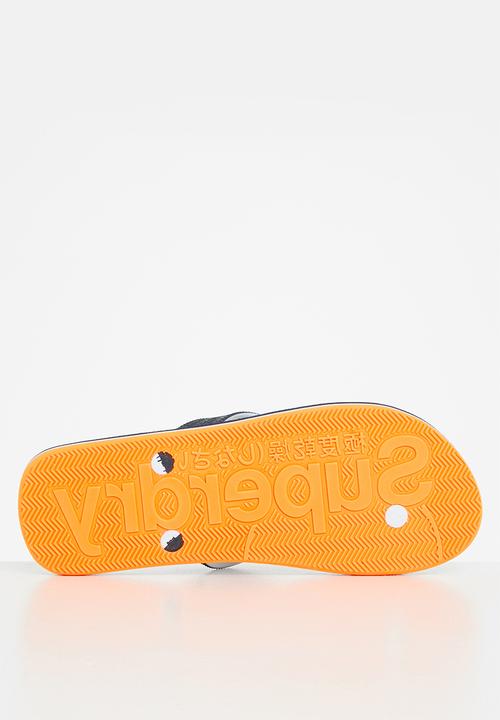 Superdry. - Classic scuba flip-flop - navy & orange