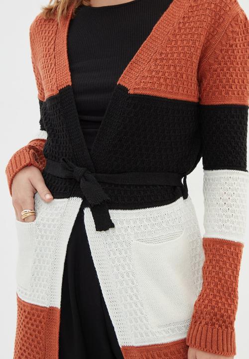 Trendyol - Color block knitwear cardigan  - brown