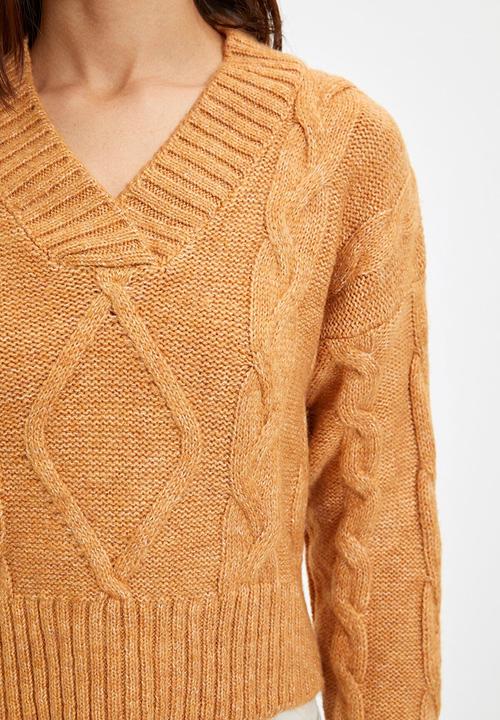 Trendyol - Knit detailed knitwear sweater  - camel