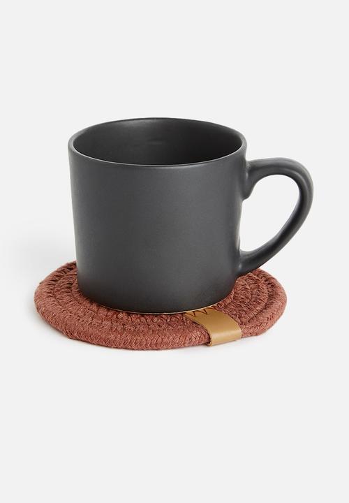 Sixth Floor - Dipuo rope coaster set of 6 - desert rose