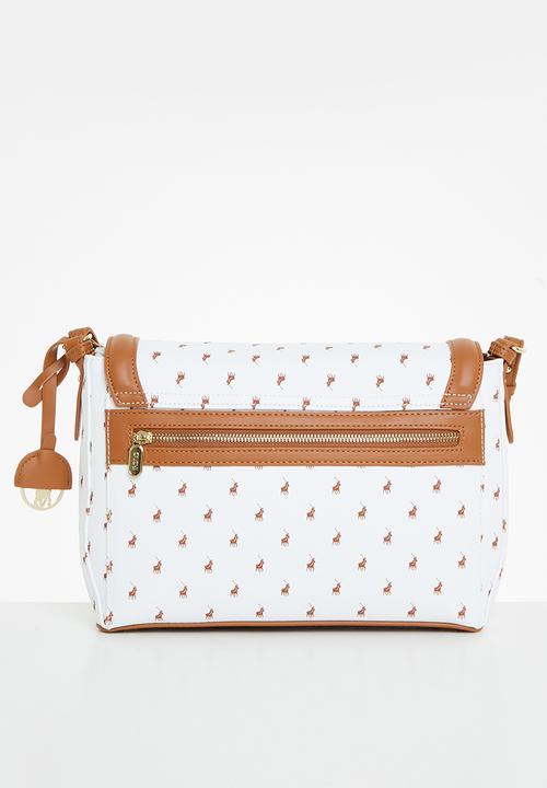 POLO - New iconic flapover hobo - white & brown 