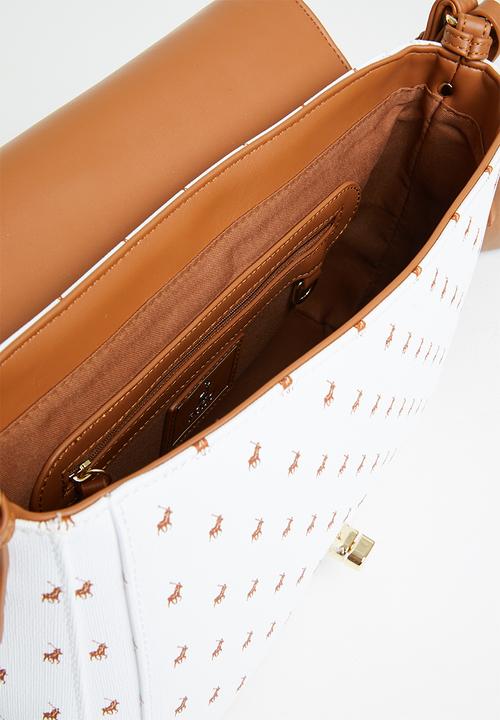 POLO - New iconic flapover hobo - white & brown 