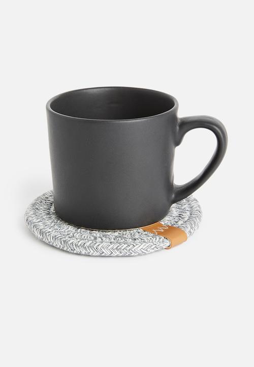 Sixth Floor - Dipuo rope coaster set of 6 - Dove Grey