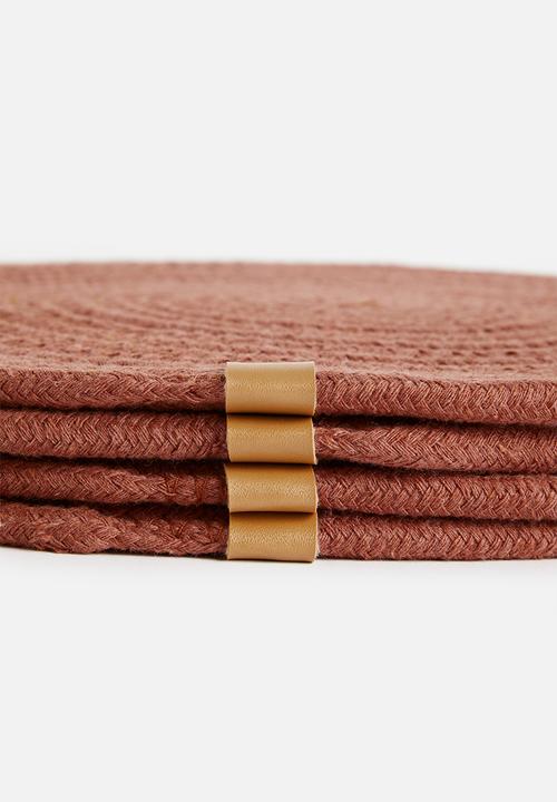 Sixth Floor - Dipuo rope placemat set of 4-desert rose