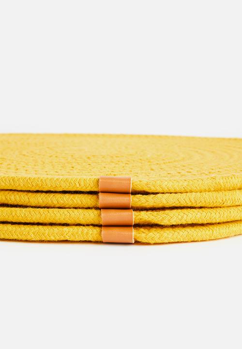 Sixth Floor - Dipuo rope placemat set of 4-sunshine