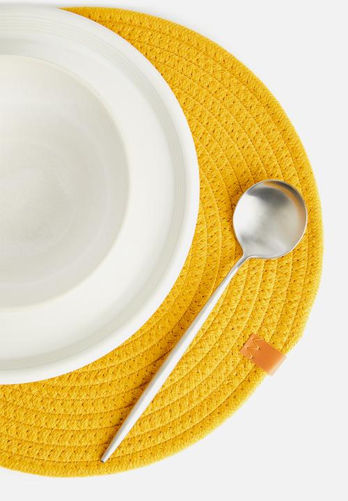 Sixth Floor - Dipuo rope placemat set of 4-sunshine