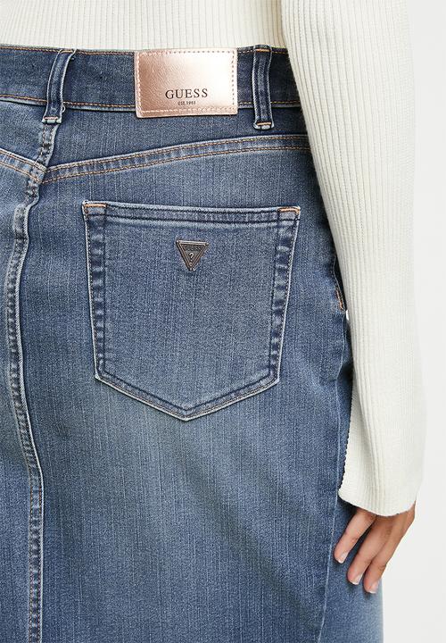 GUESS - Deha midi skirt - mid wash