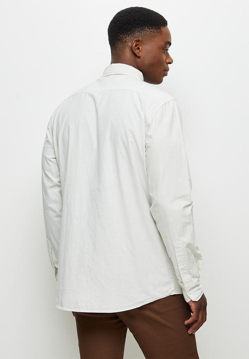 Lark & Crosse - Regular fit textured shirt - light grey