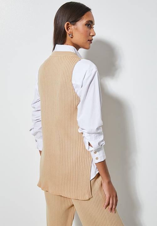 Superbalist - Cotton rib singlet - sand
