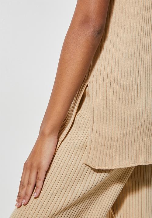 Superbalist - Cotton rib singlet - sand